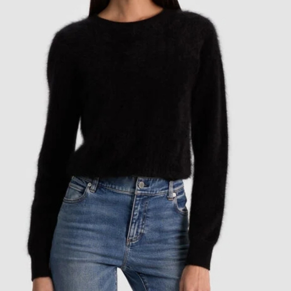 Black Angora Women's Sweater Medium